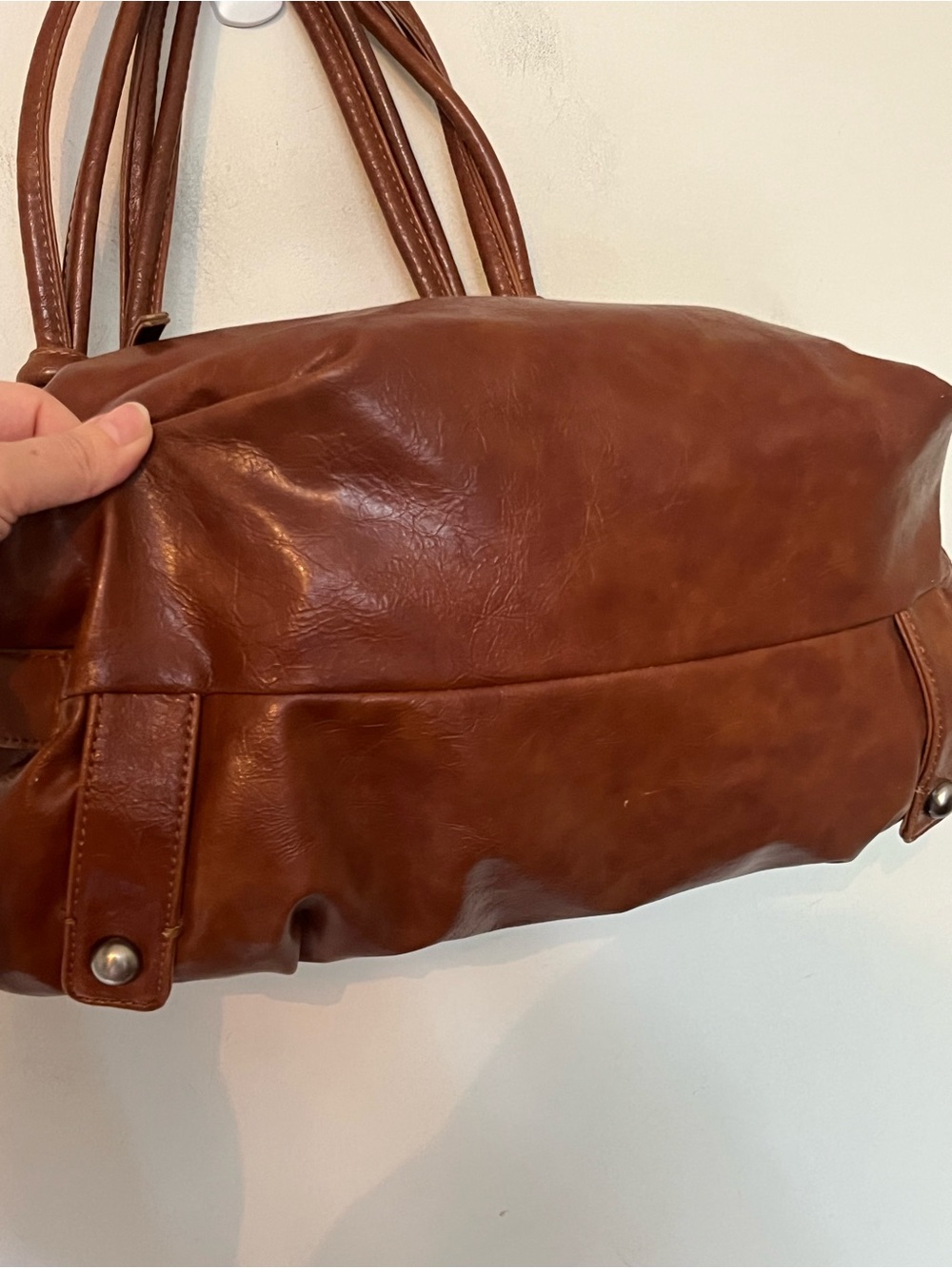 Vintage Y2K GUESS Brown Embroidered Studded Shoulder Satchel Bag - Picture 9 of 16